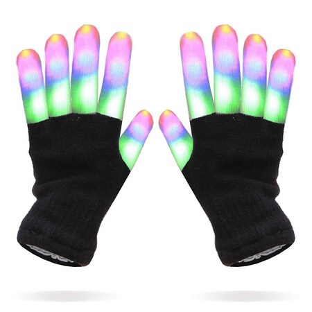 Endless Games Stripes LEDs Black Gloves, Multi Color EN3342664